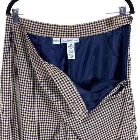 Evan Picone Women's Yellow & Blue Plaid High-Rise Straight-Leg Pants Size 14 - Picture 8 of 10